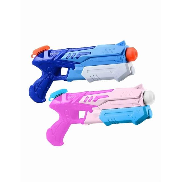 Pistola De Agua Xtellar Juguete Playa Patio Lanzadores De Agua 2pzs Color Rosa y Azul
