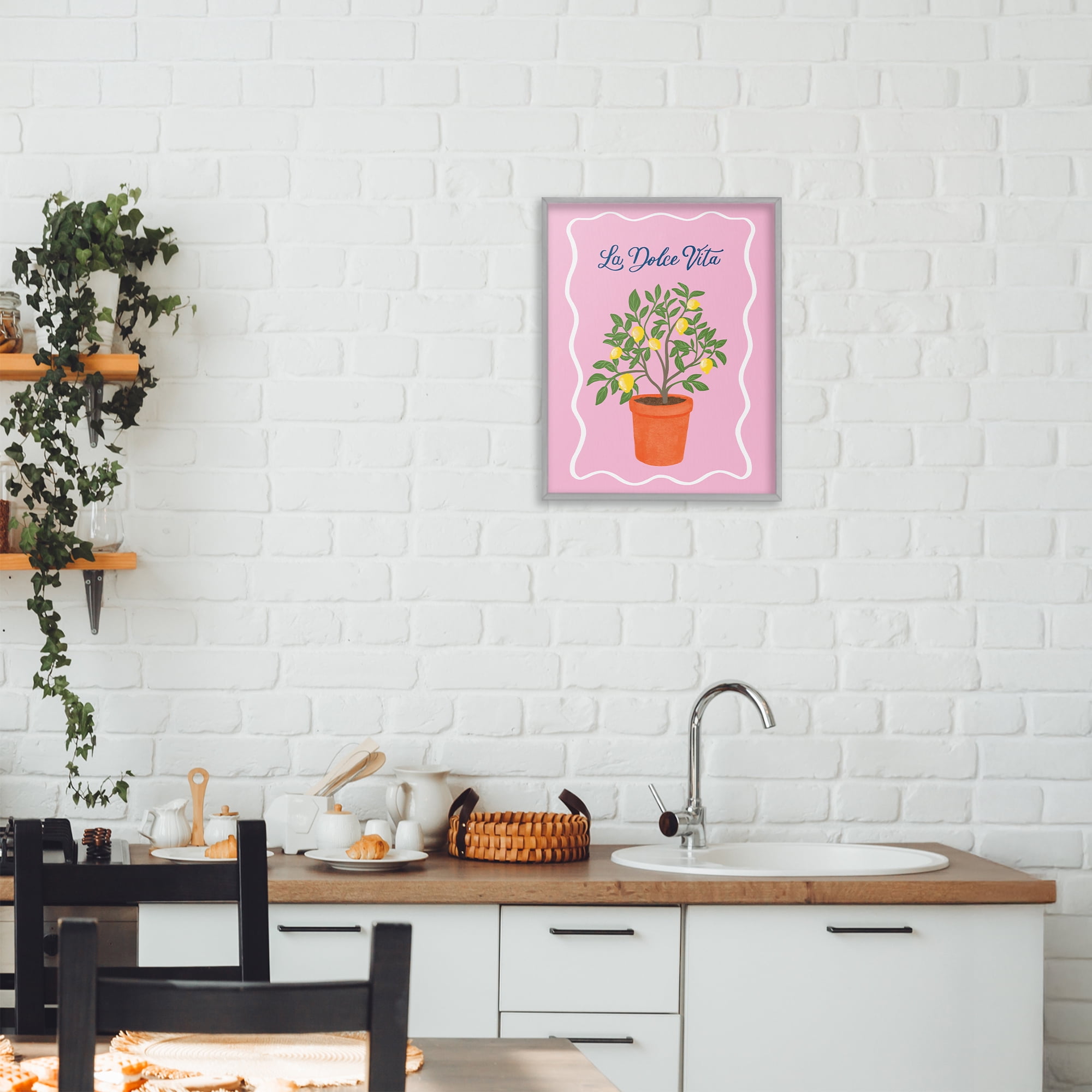Stupell Industries Dolce Vita Lemon Tree Gray Framed Giclee Art, design by Be Ni La
