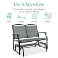 thumbnail image 6 of Best Choice Products 2-Person Outdoor Swing Glider, Steel Patio Loveseat, Bench Rocker w/ Armrests - Gray, 6 of 8