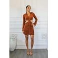 thumbnail image 4 of Silky Button Down Dress with Waist Cut Out Detail, 4 of 7