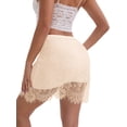 thumbnail image 2 of DARING DIVA Women's Anti-Static Above Knee Half Slip Lace Hem Under Dresses L Beige, 2 of 6