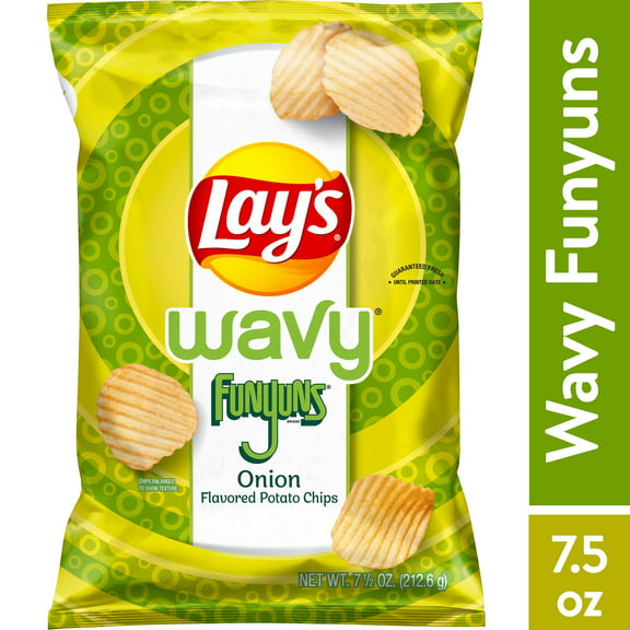 Lay's Wavy Funyuns Onion Flavored Potato Chips, 7.5 oz