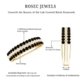thumbnail image 6 of Rosec Jewels Certified Lab Grown Black and White Diamond Wedding Band- 3 Row Wide Half Eternity Band Ring - with Jewelry Box, 14K Yellow Gold, US 11.50, 6 of 7