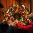 thumbnail image 5 of 18” Pre-Lit Christmas Wreath,Artificial Christmas Wreaths for Front Door Decorated with Pine Cones, Red Berries,Xmas Wreath for Outdoor Indoor Decorations, 5 of 7