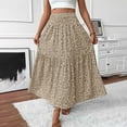 thumbnail image 6 of Aloohaidyvio Womens Boho Floral Print Elastic High Waist Pleated A Line Maxi Skirt, 6 of 6