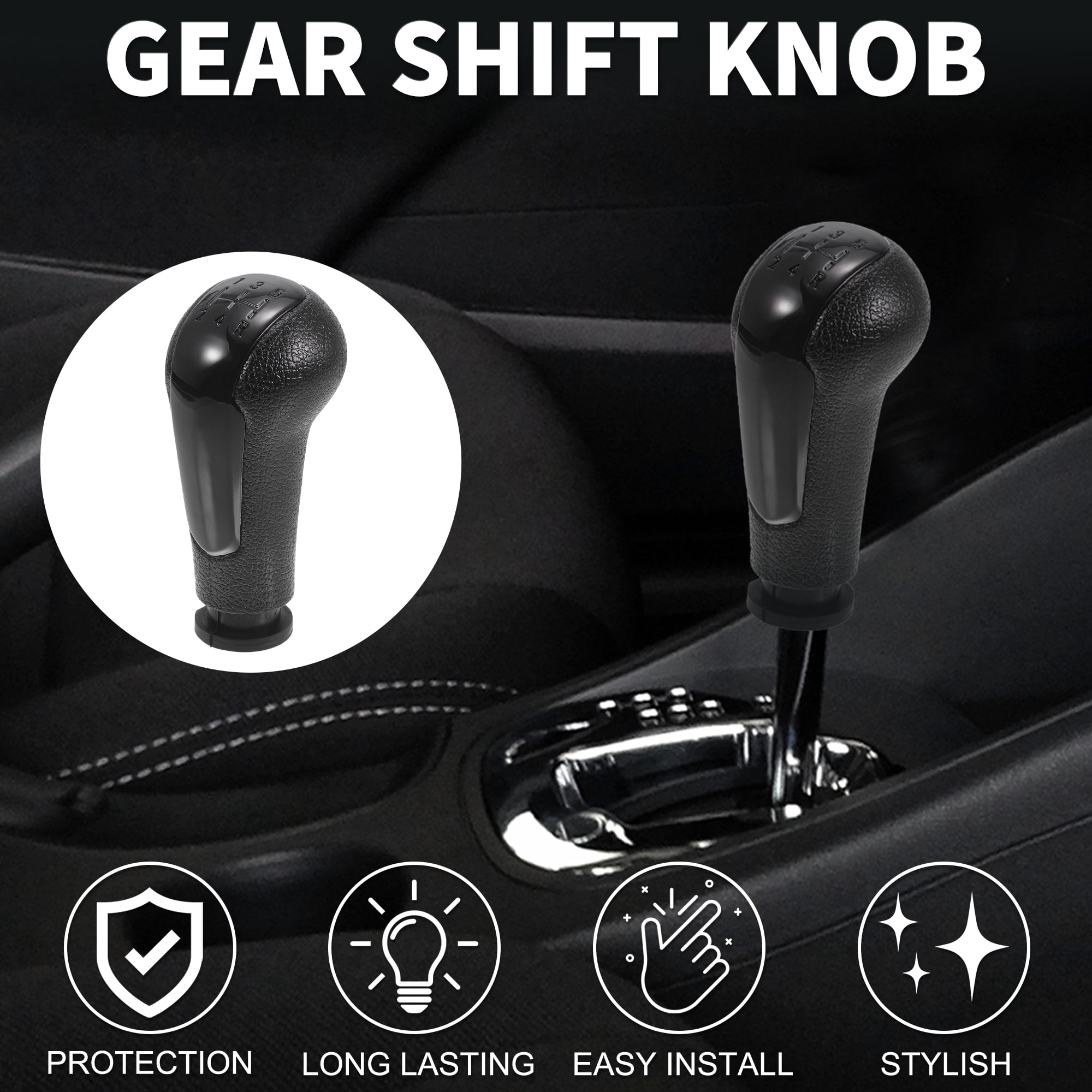 Unique Bargains 5 Speed Manual Gear Shifter Knob for Chevrolet Spark Durable Black Plastic