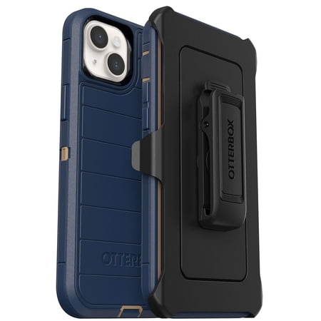 OtterBox Defender Series Screenless Edition Case for iPhone 14 Plus Only - Holster Clip Included - Microbial Defense Protection - Non-Retail Packaging - Blue