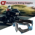 thumbnail image 2 of Gafas de montar para motocicleta Unique Bargains PC TPU Gafas de ciclismo Lente clara Marco azul blanco colorido, 2 of 6