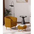 thumbnail image 3 of Living Room Chair with Ottoman, Modern Accent Chair, Upholstered Arm Chair Linen Fabric Single Sofa Reading Barrel Chair Foot Rest Comfy Armchair for Bedroom Small Spaces Office (Y, 3 of 7