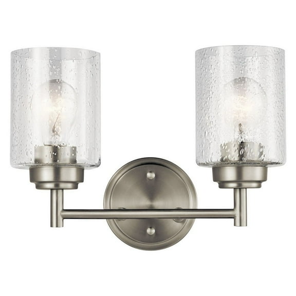 45885NI Kichler Lighting Winslow - 2 Light Bath Vanity Approved for Damp Locations - with Contemporary inspirations - 12.75 inches wide-Brushed Nickel