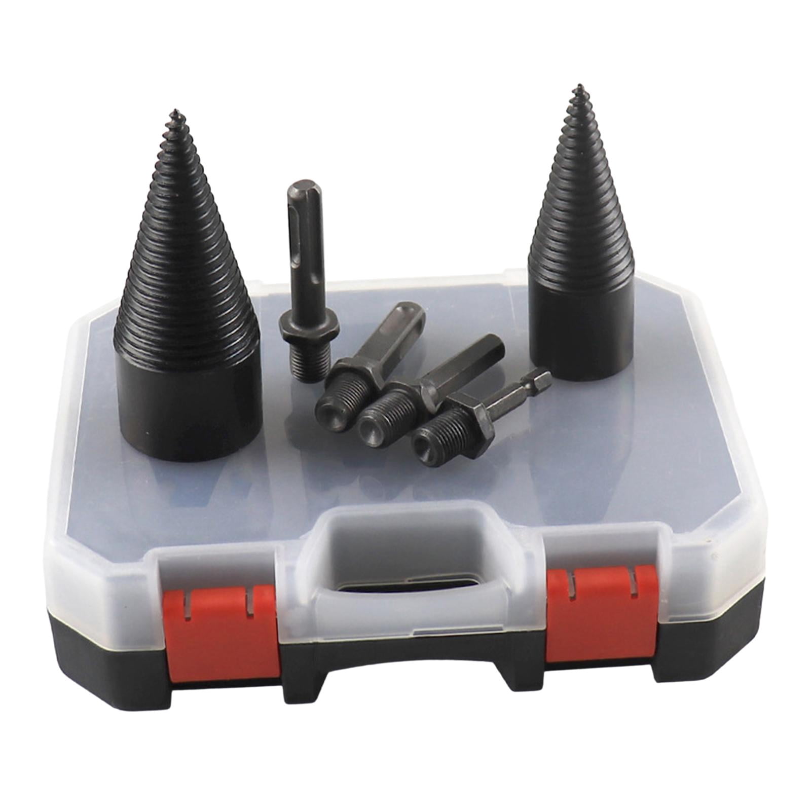 koolsoo Set of 6 Firewood Log Splitter Drill Bit Attachment Screw Cones Multipurpose Detachable for Logging and Open The Wood Durable