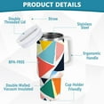 thumbnail image 2 of Yayeee 40oz Stainless Steel Tumbler with Straw and Handle Double-Wall Insulated Travel Water Bottle, Red Triangles, 2 of 8