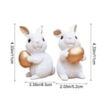 thumbnail image 3 of SLYNSHome Set of 2 Easter Decorations Bunny Figurines with Eggs,Spring Rabbit Tabletop Decor Bunny Statues for Home Table Office Kitchen Farmhouse, 3 of 6