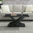 thumbnail image 3 of Convenience Concepts Newport Criss-Cross Coffee Table in Black Wood Finish, 3 of 6