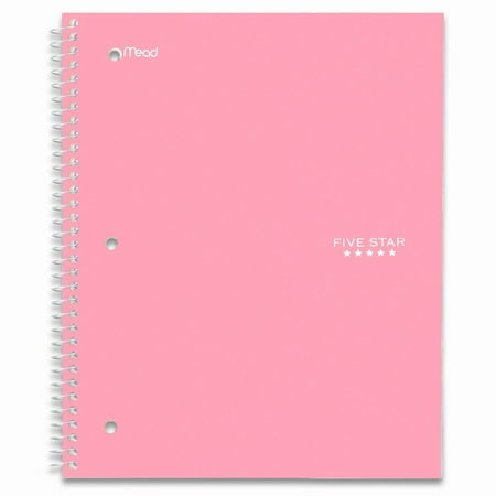 Five Star Wirebound Trend Notebook, 1 Subject, Legal Rule, 10-1/2" x 8", 100 Sheets, Pink - MEA72049