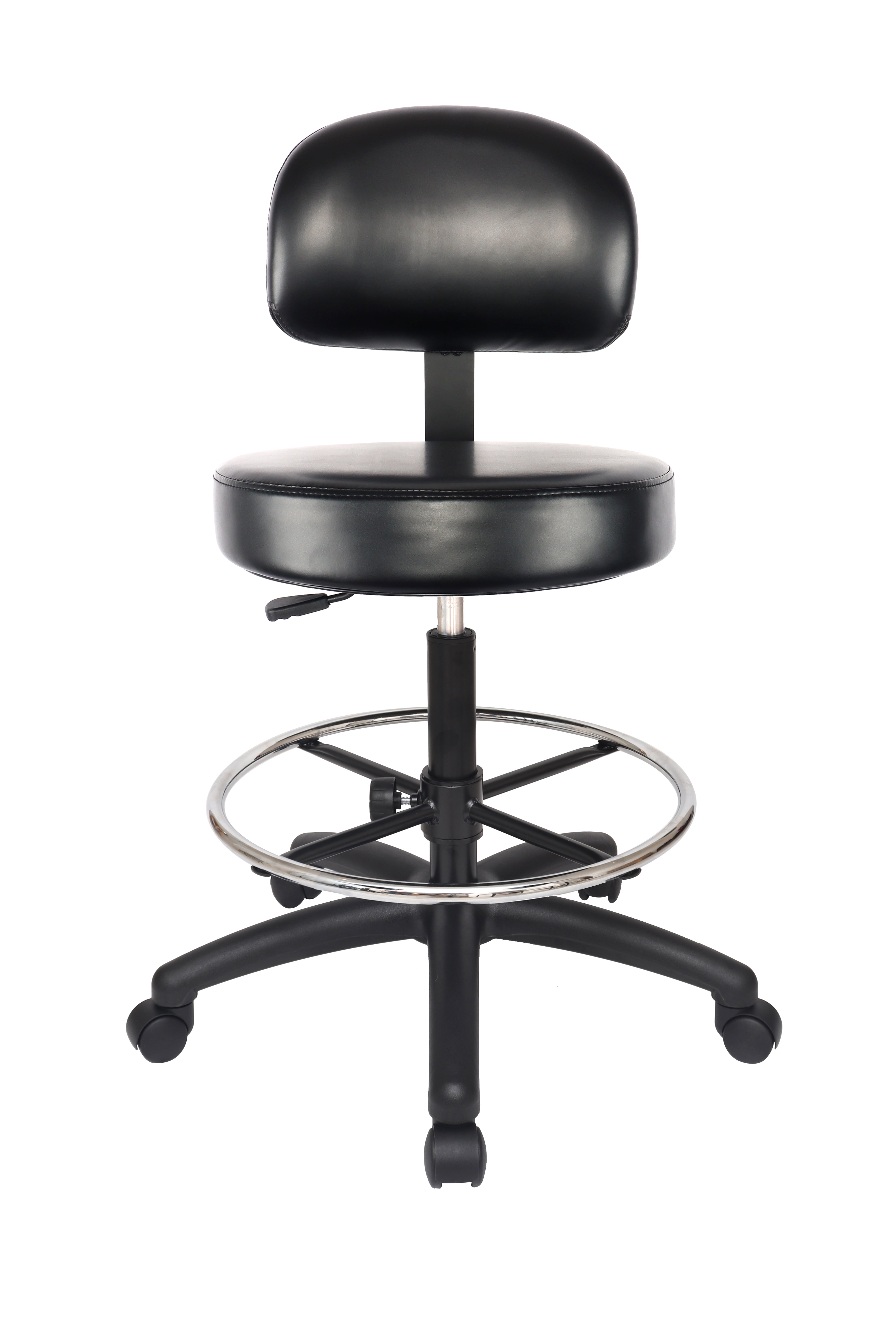 CHAIR MASTER Tall Drafting Stool (24"-34" Seat Height) Round Vinyl ...