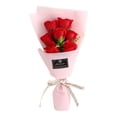 thumbnail image 1 of Ramo de rosas artificiales de 7 cabezas, hecho a mano, con pétalos de flores de jabón, ideal como decoración para aniversarios, cumpleaños, regalos para mujeres, madres, esposas y novias., 1 of 7