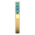 thumbnail image 4 of 0.63 ctw Wedding Band for Women - 14K Yellow Gold Simulated Turquoise Stackable Eternity Ring, 4 of 6