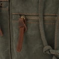 thumbnail image 5 of KAUKKO Vintage Casual Canvas and Leather Rucksack Backpack, 1Green, 5 of 9