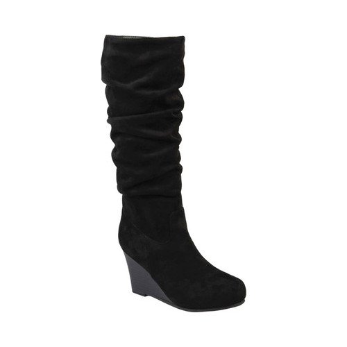 journee collection womens hana wide calf slouch wedge heel boots