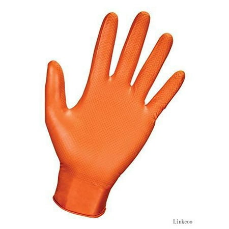 

SAS Safety 66573 Astro-Grip Powder‐Free 7 Mil Nitrile Gloves Large Orange 100/BX