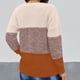 thumbnail image 5 of Suéter de cuello redondo para mujer, informal, de moda, de color a juego, de manga larga, con cuello redondo, 5 of 5