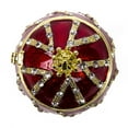 thumbnail image 5 of Jewelry Gift Box for Necklace Swarovski Crystals Winding Egg with Crown Red Imperial Egg Jewelry Box (Small) 1.57 x 2.9-inch Desk Trinkets Unique Boxes, 5 of 6