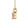 thumbnail image 3 of 0.5 cctw Simulated Pink Diamond Yellow Gold Plated Pendant with 16" Box Chain (5mm, Heart Cut), 3 of 6