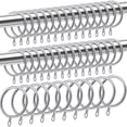 thumbnail image 1 of 40 piezas de anillos de metal para cortinas, diámetro interior de 32 mm (plata), 1 of 8