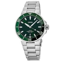 Oris Aquis Automatic Stainless Steel Green Dial Date Divers Mens Watch 733 7730 4157-MB