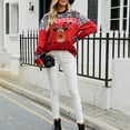 thumbnail image 5 of Arlun Christmas Sweaters for Women Funny Reindeer Pattern Xmas Holiday Casual Crewneck Pullover Sweater Trendy Warm Soft Cozy Long Sleeve Loose Print Work Tops Red XL, 5 of 7