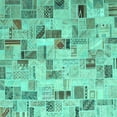 thumbnail image 1 of Ahgly Company Indoor Square Patchwork Turquoise Blue Transitional Area Rugs, 8' Square, 1 of 4