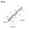 thumbnail image 2 of 6 pieces thickening Metal Foldable Butt Hinge for Cabinet Door Closet, silver - （4 inches） 88*54*1.2, 2 of 5