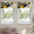thumbnail image 2 of LALILO Kitchen Curtain Valance Black And White Gold Rod Pocket Window Curtain 52"x 18" Set of 2, 2 of 6