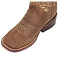 thumbnail image 3 of The Western Shops Women’s Western Cowboy Boots, Square Toe Cowgirl Brown Leather Boots, 3 of 4