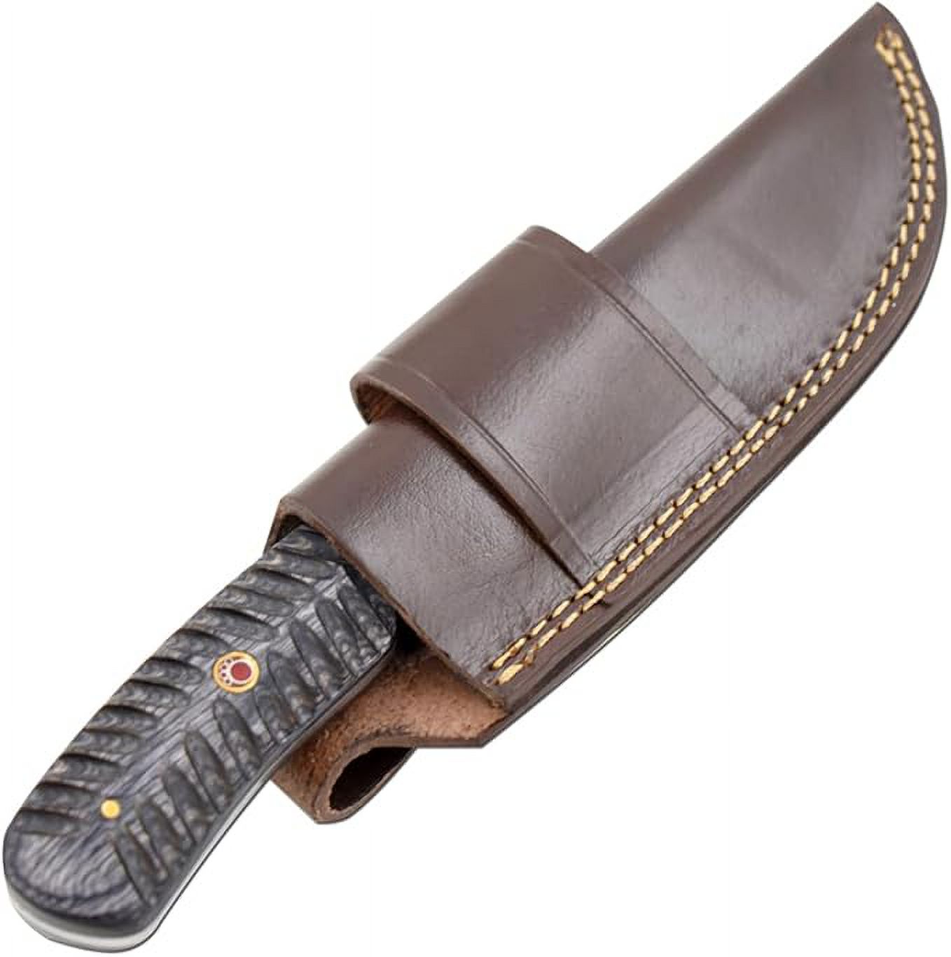 Old Ram 9-inch Fixed Blade Skinner Knife, Drop Point Blade - Hand Forged Rosewood Handle with Leather Carrying Case