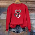 thumbnail image 6 of Craaazy Women's Love Heart Printed Valentines Clothes Loose Crewneck Long Sleeve Shirts Gifts, 6 of 6