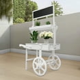thumbnail image 5 of 2-Tier Plant Display Stand with Chalkboard and Wheels, 49inch Tall Flower Cart Display Stand for Display Various Flowers, Potted Plants, Made of Fir Wood, White, 5 of 11
