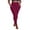 Wine, variant on Women's High Waisted Fitness Pants Casual Solid Color Plus Size Running Fitness Elastic Waist Wide-Leg Sports Pants White XL