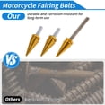 thumbnail image 3 of Pernos de parabrisas Unique Bargains para Harley Davidson Touring Freewheeler/Tri Glide 2014-2024 1 perno largo 2 pernos cortos aleación de aluminio tono dorado, 3 of 6