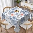 thumbnail image 1 of Blue Summer Outdoor Tablecloth Square 54x54 Inch,Chinoiserie Flowers Table Cloth,Stain Resistance Polyester Floral Seasonal Table Covers for Kitchen Dining,Small Tablecloth for Parties Picnic, 1 of 6