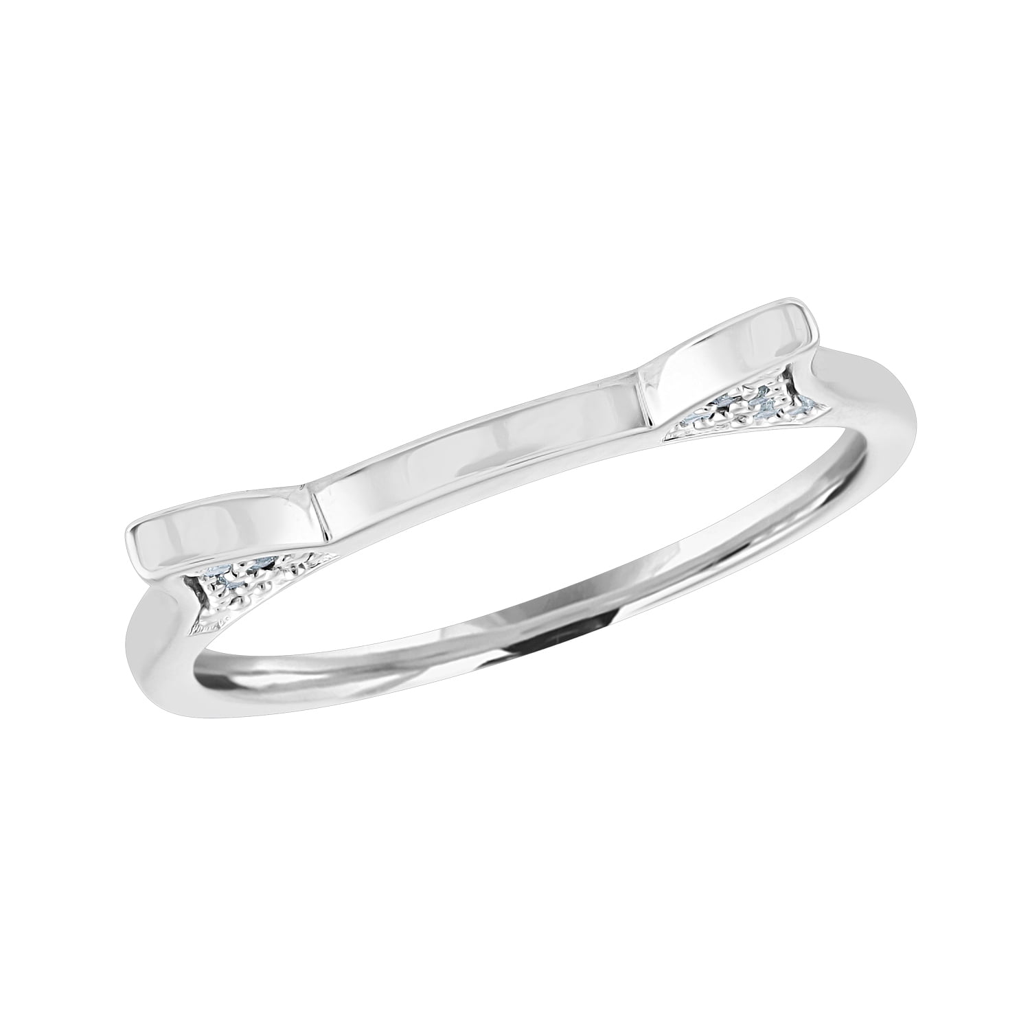 Brilliance Fine Jewelry Sterling Silver Diamond Accent Stackable Cat Ring
