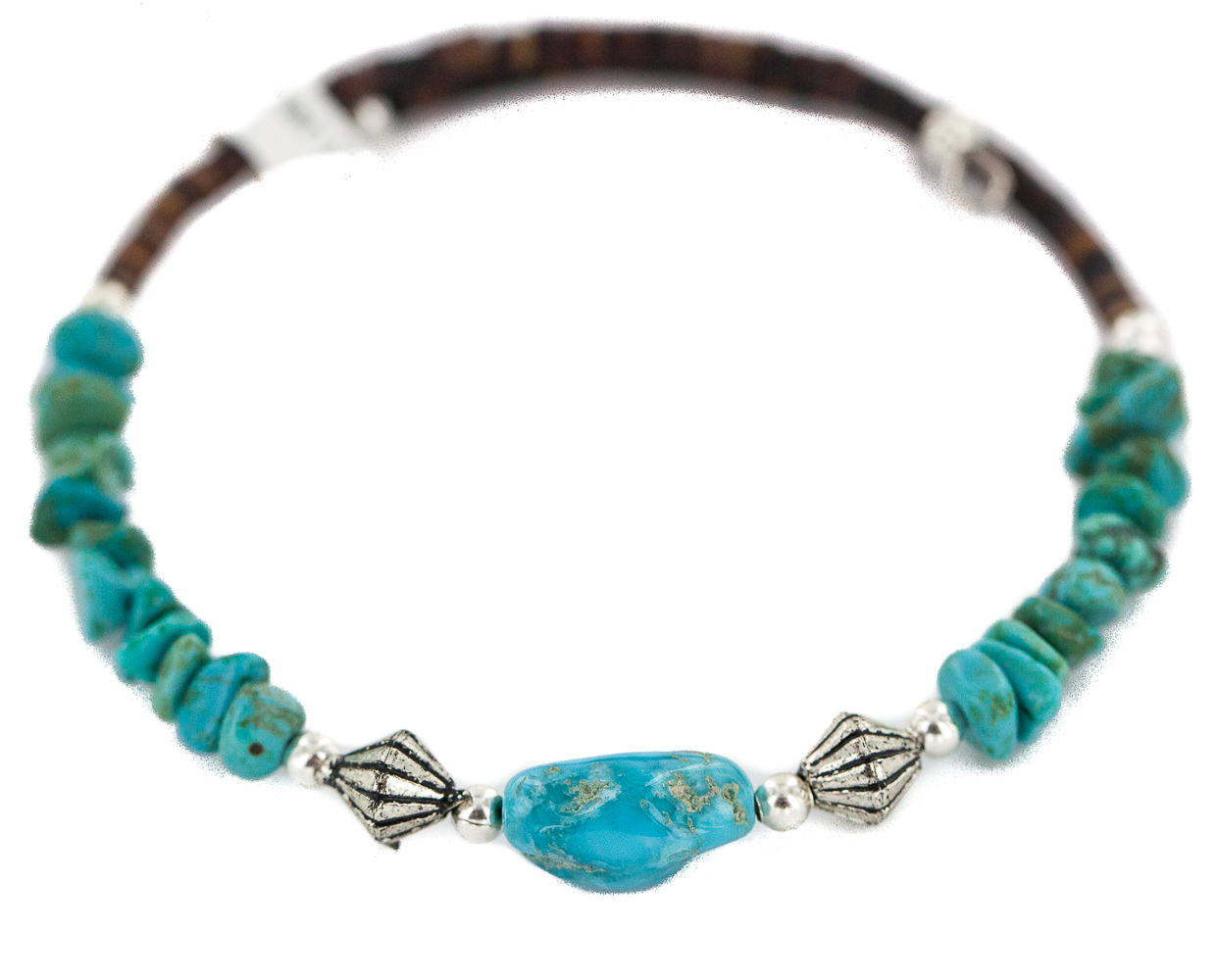 Navajo Certified Authentic Turquoise & Carnelian Heishi Adjustable Wrap Bracelet