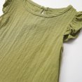 thumbnail image 4 of LLYWEY Toddler Girls Ruffle Tops, Baby Girl Linen Ruffles Hem Sleeveless T-Shirts, Kids Solid Color Keyhole Back Summer Round Neck Sleeveless Loose Casual Blouses Shirts, Style-T-12, Green, 3T, 4 of 9