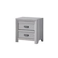 thumbnail image 3 of Contemporary Rustic Style 3Pc King Size Panel Bed Nightstand Gray Finish Wooden Bedroom Set, 3 of 5