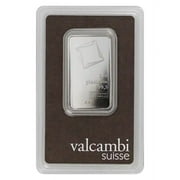 1 oz Platinum Valcambi Bar w/ Assay Card