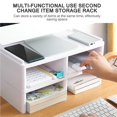 thumbnail image 3 of Desktop Storage Rack Desktop Bookshelf Desk Storage Organizer Display Shelf Rack Counter Top Bookcase for Home Office Dorm, 3 of 9