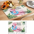 thumbnail image 6 of Summer Pink Flamingo Placemats Set of 12 Beach Tropical Palm Leaves Place Mats Indoor Wipeable Table Mats Washable Cloth Dining Table Placemats for Kitchen Holiday Party Home Decor 13x19 Inch, 6 of 9