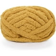 thumbnail image 1 of Nvzi 1 ovillo de hilo de chenilla grueso para tejer, ideal para mantas tejidas a mano, hilo extrasuave para mantas grandes, color amarillo oscuro., 1 of 5