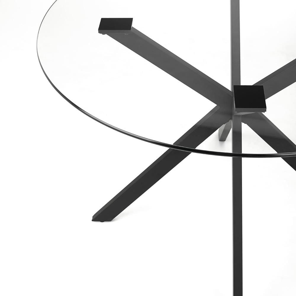 Home Gear Round Dining table with black X-base